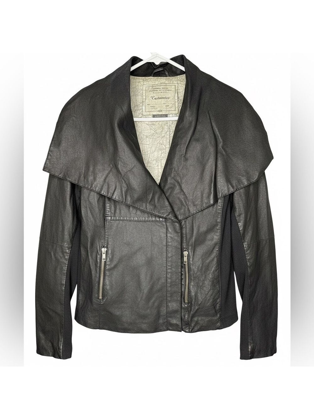 Anthropologie Cartonnier Black Leather Jacket Small